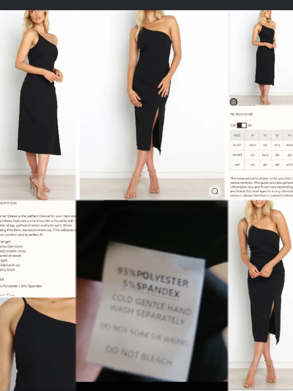 NWT Petal and Pup Xiomar Dress Black One Shoulder Midi Length - Picture 17 of 17